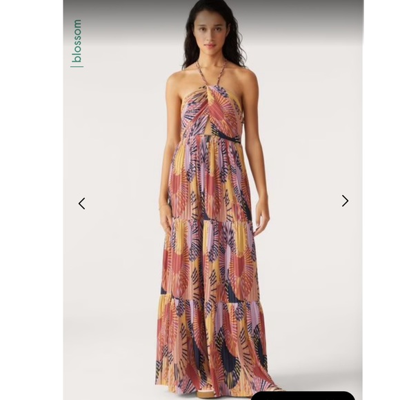 NWT Ba&Sh Nastasia summer maxi length halter neck draped dress - Picture 1 of 10